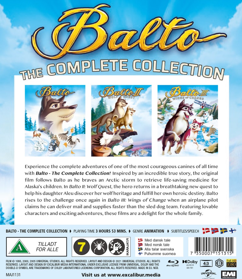 Balto The Complete Collection Blu Ray